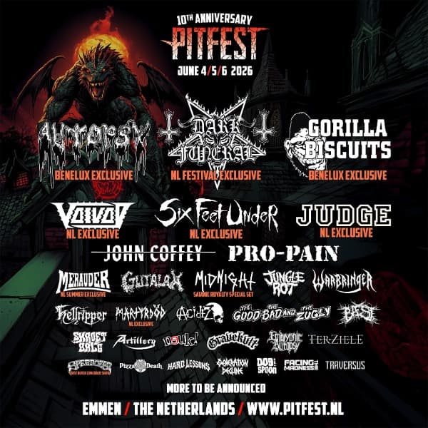 Autopsy, Gorilla Biscuits and 9 more new names for Pitfest 2026