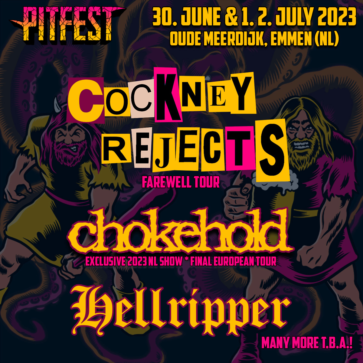 Cockney Rejects, Chokehold and Hellripper confirmed for Pitfest 2023